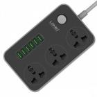 Ldnio SC3604 2.м 3 розетки(медь) +ЗУ на 6USB  2500W серый