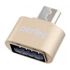 Perfeo adapter USB на MicroUSB c OTG(PF-VI-O003) gold