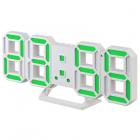 Perfeo LED часы-будильник Luminous 2 белый корпус/зелён. подсв.