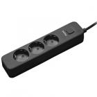 Perfeo POWER STREAM 1,5м, 3 розетки, черный.