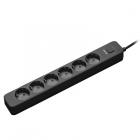 Perfeo POWER STREAM 3,0м, 6 розеток, черный.