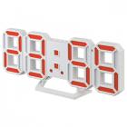 Perfeo LED часы-будильник Luminous 2 белый корпус/красная подсв.
