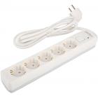 Perfeo REAL STREAM, 5,0м, 5 розеток, 16А, 3500 Вт, тройная защита, белый