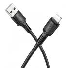 USB Lightning Borofone BX116, 1 м, 2,4 А, черный, ткань