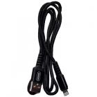 USB Lightning vDenmenv D02L, 1 м, 2.4 А, тканевая черный