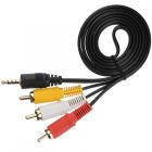 Jack 3,5 мм вилка - 3RCA 1м GoPower пвх